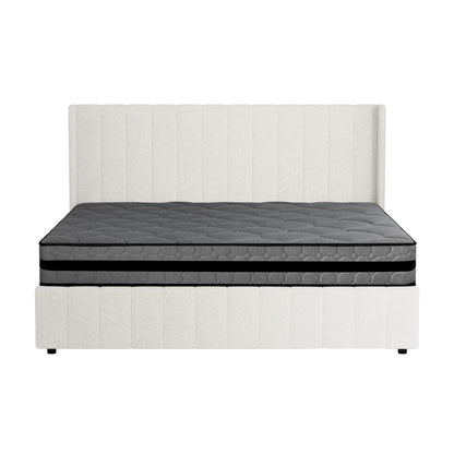 Oikiture Bed Frame with Mattress Set King Size Gas Lift Boucle BILY-Bed Frame-PEROZ Accessories