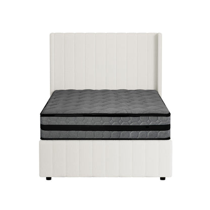 Oikiture Bed Frame with Mattress Set King Single Gas Lift Boucle BILY-Bed Frame-PEROZ Accessories
