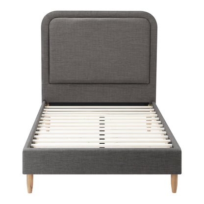 Oikiture Bed Frame King Single Size Fabric Grey BOB-Bed Frame-PEROZ Accessories