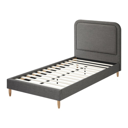 Oikiture Bed Frame King Single Size Fabric Grey BOB-Bed Frame-PEROZ Accessories