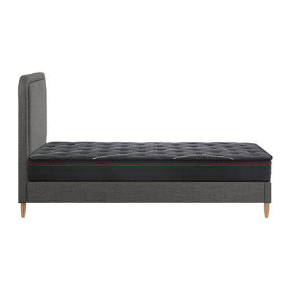 Oikiture Bed Frame Queen Size Beds Platform with Mattress Grey Fabric-Bed Frame-PEROZ Accessories