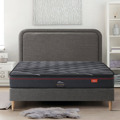 Oikiture Bed Frame Queen Size Beds Platform with Mattress Grey Fabric-Bed Frame-PEROZ Accessories