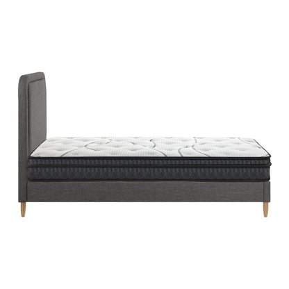 Oikiture Bed Frame Single Size Base with Bonnell Spring Mattress Grey-Bed Frame-PEROZ Accessories