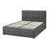 Oikiture Double Bed Frame Gas Lift Storage Base Fabric Grey-Bed Frames-PEROZ Accessories