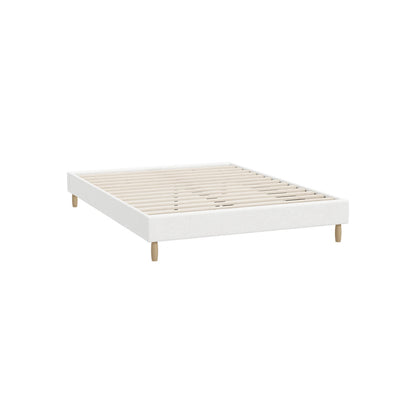 Oikiture Bed Frame Double Size Bed Base White Boucle-Bed Frame-PEROZ Accessories