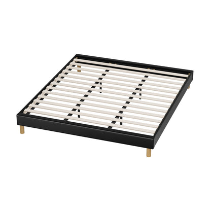 Oikiture Bed Frame King Size Bed Base Black Leather-Bed Frame-PEROZ Accessories