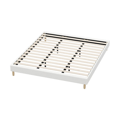 Oikiture Bed Frame King Size Bed Base White Boucle-Bed Frame-PEROZ Accessories