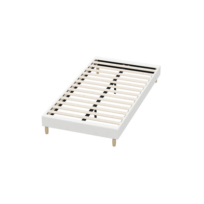 Oikiture Bed Frame King Single Size Bed Base White Boucle-Bed Frame-PEROZ Accessories