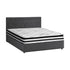 Oikiture Bed Frame Double Size Gas Lift Base with Mattress Velvet Grey-Bed Frame-PEROZ Accessories