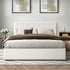 Oikiture Bed Frame King Size Gas Lift Base Storage Leather White-Bed Frames-PEROZ Accessories