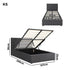 Oikiture Bed Frame King Single Gas Lift Base Storage Fabric Grey-Bed Frames-PEROZ Accessories
