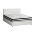 Oikiture Bed Frame King Size Gas Lift Base with Mattress White Leather-Bed Frame-PEROZ Accessories