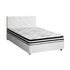 Oikiture Bed Frame King Single Size with Mattress White Leather-Bed Frame-PEROZ Accessories