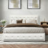 Oikiture Double Bed Frame with Storage Space Gas Lift Bed Mattress Base White-Bed Frames-PEROZ Accessories