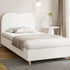 Oikiture Bed Frame King Single White Boucle Cloud Shape-Bed Frames-PEROZ Accessories