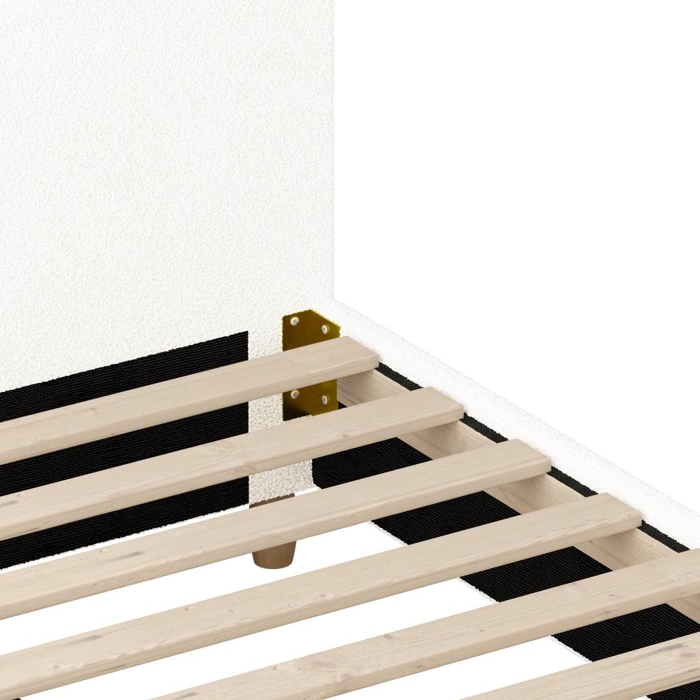 Oikiture Bed Frame Queen Size White Boucle Cloud Shape-Bed Frames-PEROZ Accessories