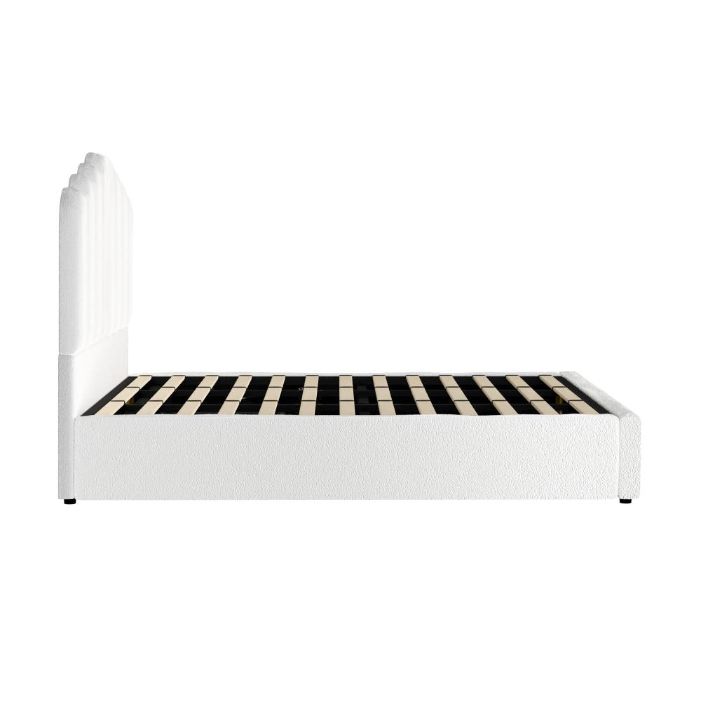 Oikiture Bed Frame King Size Gas Lift Beds Platform Boucle-Bed Frames-PEROZ Accessories