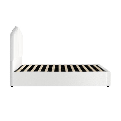 Oikiture Bed Frame King Size Gas Lift Beds Platform Boucle-Bed Frames-PEROZ Accessories