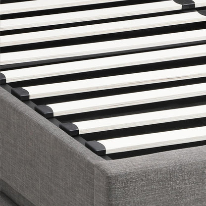 Oikiture Bed Frame Double Bed Frame LED Mattress Base with Gas Lift and Storage Space Grey-Bed Frames-PEROZ Accessories