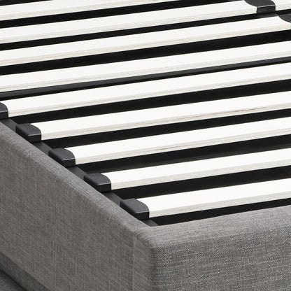 Oikiture Bed Frame King Bed Frame LED Mattress Base with Gas Lift and Storage Space Grey-Bed Frames-PEROZ Accessories