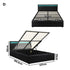 Oikiture Bed Frame RGB LED Double Size Gas Lift Storage Base Black-Bed Frames-PEROZ Accessories