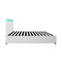 Oikiture Bed Frame RGB LED King Size Gas Lift Storage Base White-Bed Frames-PEROZ Accessories