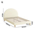 Oikiture Bed Frame Queen Size Arched Beds Platform Beige Fabric-Bed Frames-PEROZ Accessories