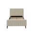 Oikiture King Single Bed Frame Velvet Fabric Beige-Bed Frames-PEROZ Accessories