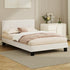 Oikiture Bed Frame Double Size Base White Boucle TOFU-Bed Frame-PEROZ Accessories