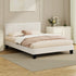 Oikiture Bed Frame Queen Size Base White Boucle TOFU-Bed Frame-PEROZ Accessories
