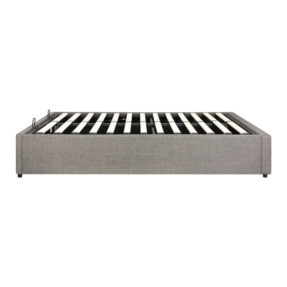 Oikiture Double Bed Frame Mattress Base with Lift Gas Beige-Bed Frames-PEROZ Accessories