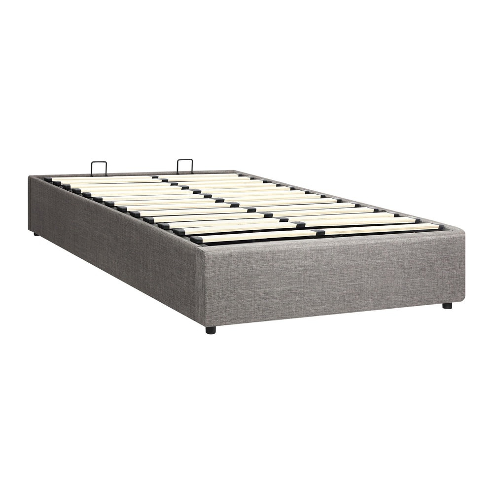 Oikiture King Single Bed Frame Mattress Base with Lift Gas Beige-Bed Frames-PEROZ Accessories