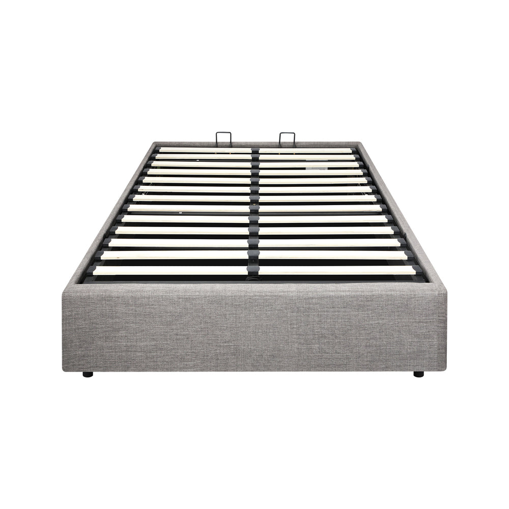 Oikiture King Single Bed Frame Mattress Base with Lift Gas Beige-Bed Frames-PEROZ Accessories