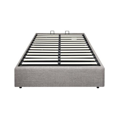 Oikiture King Single Bed Frame Mattress Base with Lift Gas Beige-Bed Frames-PEROZ Accessories