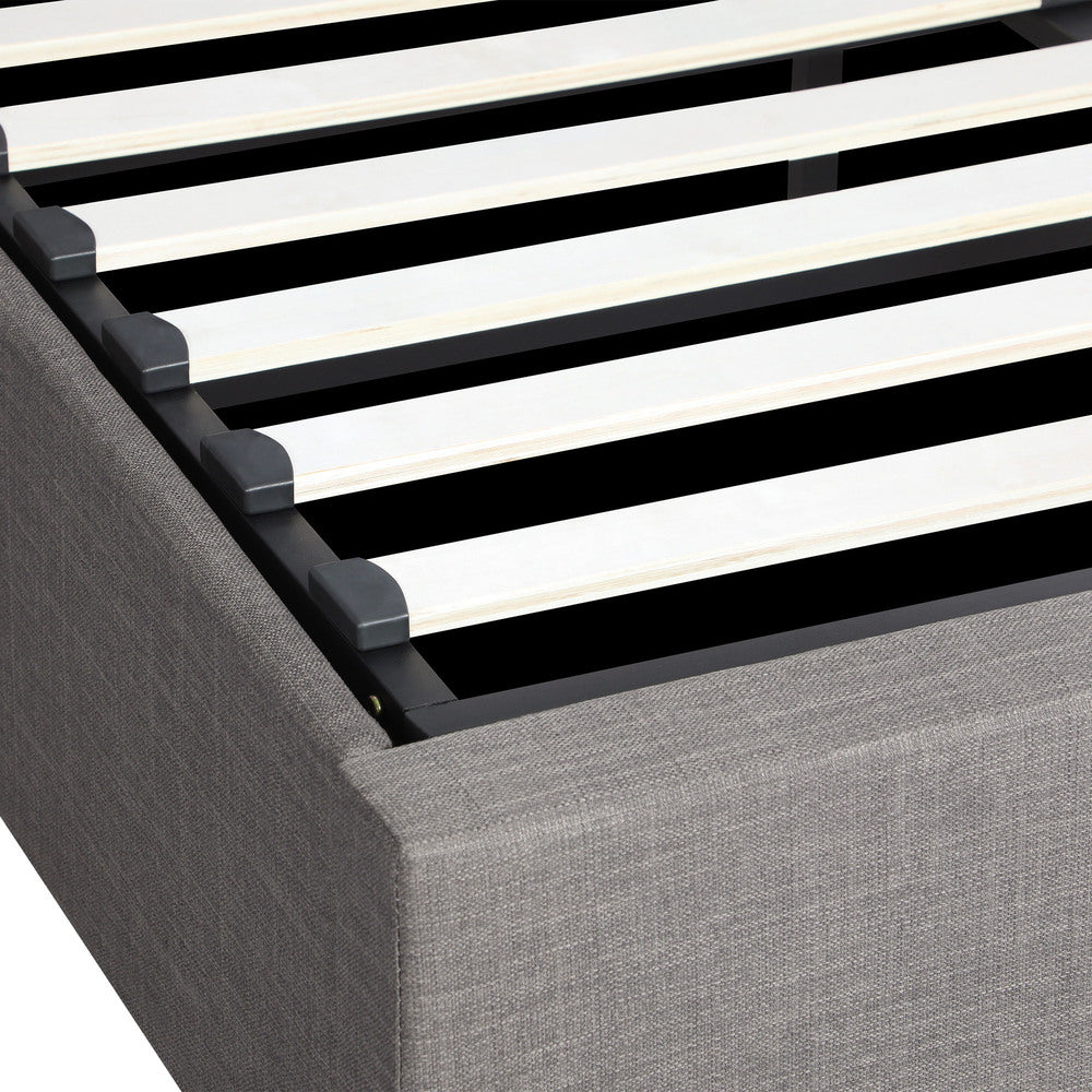 Oikiture King Single Bed Frame Mattress Base with Lift Gas Beige-Bed Frames-PEROZ Accessories