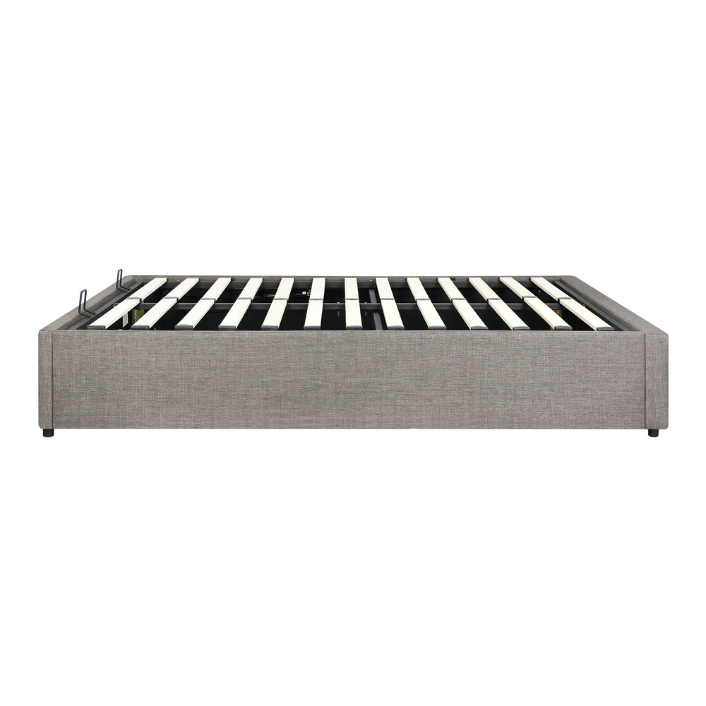Oikiture King Single Bed Frame Mattress Base with Lift Gas Beige-Bed Frames-PEROZ Accessories