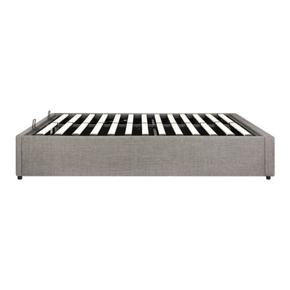 Oikiture King Single Bed Frame Mattress Base with Lift Gas Beige-Bed Frames-PEROZ Accessories