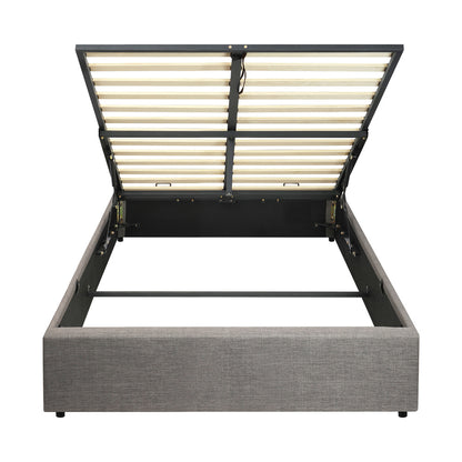 Oikiture King Single Bed Frame Mattress Base with Lift Gas Beige-Bed Frames-PEROZ Accessories