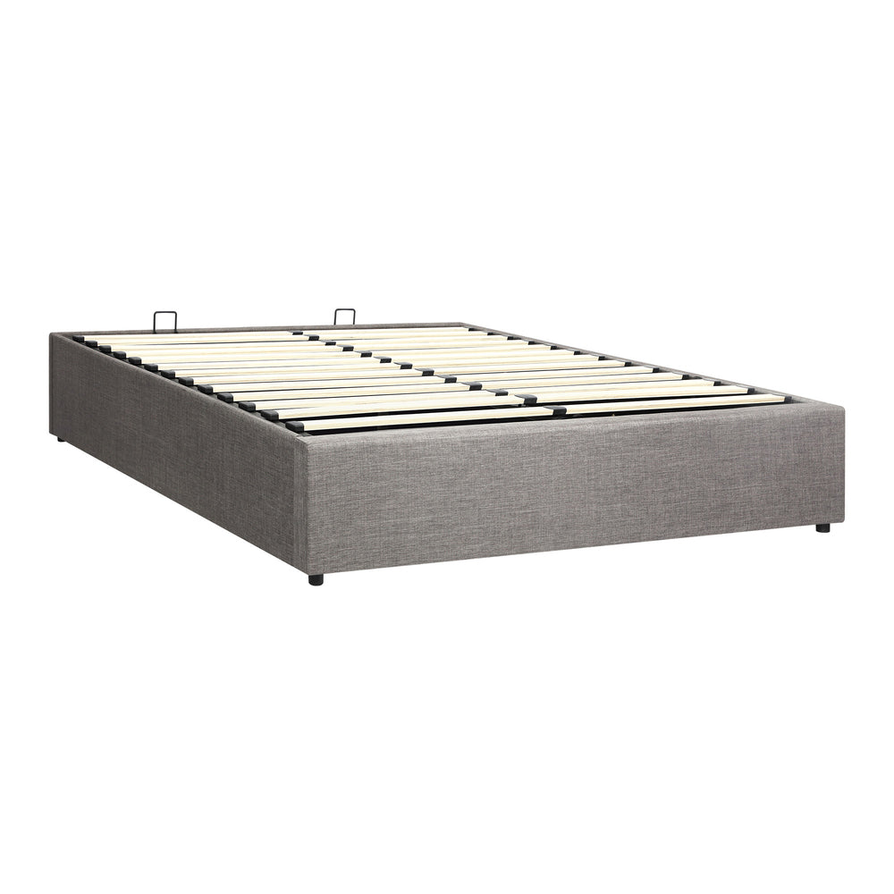 Oikiture Queen Bed Frame Mattress Base with Lift Gas Beige-Bed Frames-PEROZ Accessories