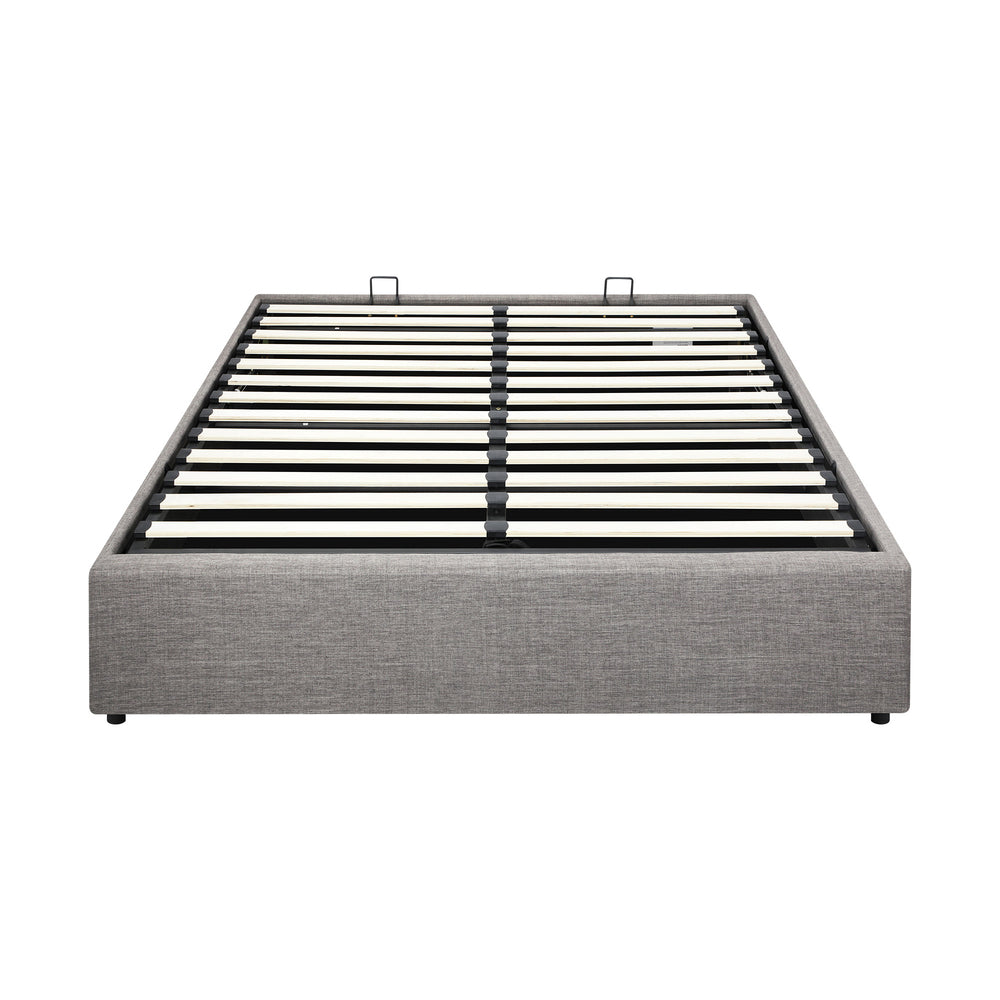 Oikiture Queen Bed Frame Mattress Base with Lift Gas Beige-Bed Frames-PEROZ Accessories