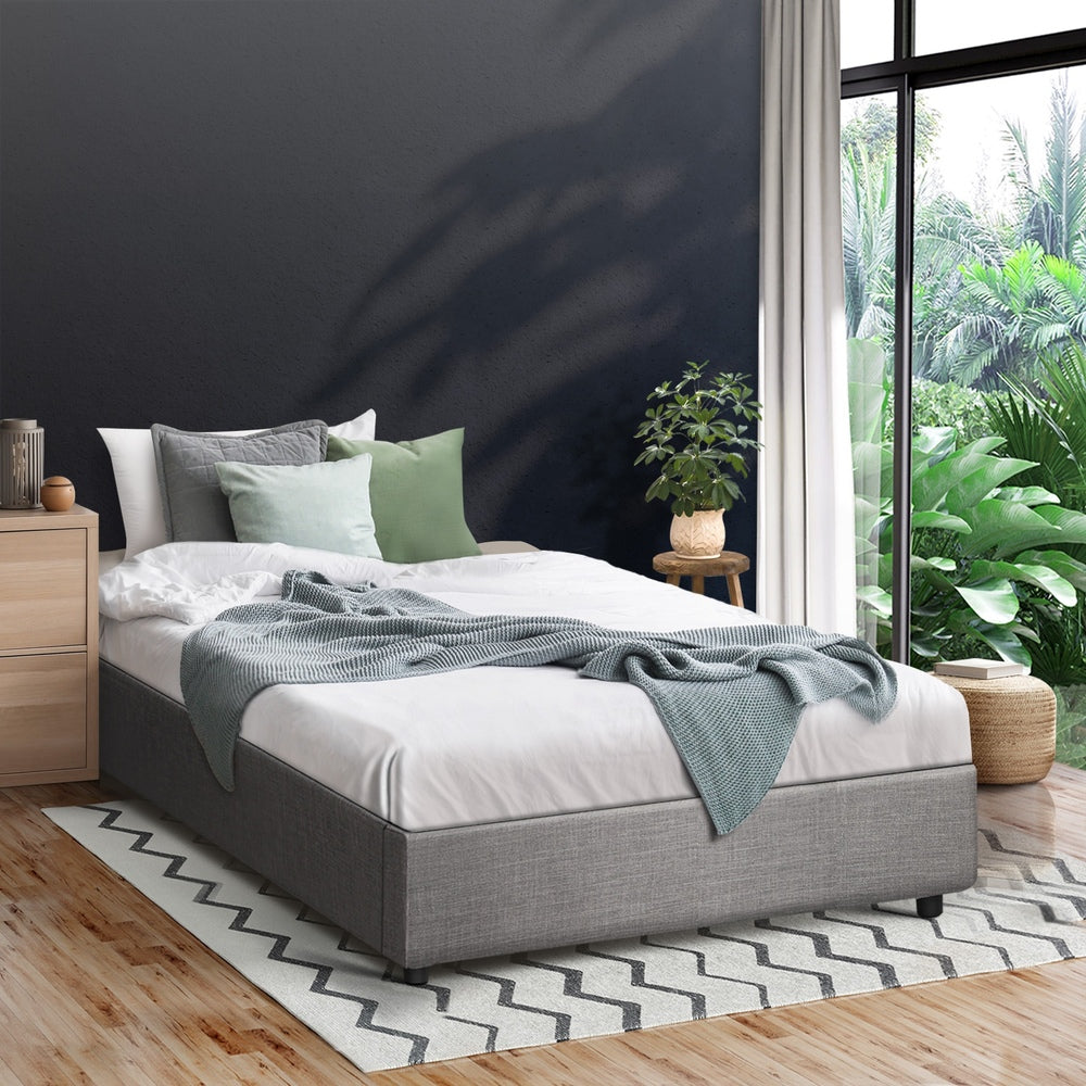 Oikiture Bed Frame Single Size Gas Lift Base With Storage-Bed Frame-PEROZ Accessories