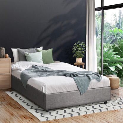 Oikiture Bed Frame Single Size Gas Lift Base With Storage-Bed Frame-PEROZ Accessories