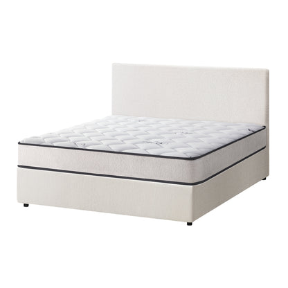 Oikiture Bed Frame Double Size Gas Lift Boucle Beds With Mattress Set-Bed Frame-PEROZ Accessories
