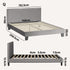 Oikiture Bed Frame Queen Size Mattress Base Platform Wooden Slats Grey Fabric-Bed Frames-PEROZ Accessories