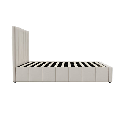 Oikiture Bed Frame Queen Size Gas Lift Storage Base VISH-Bed Frame-PEROZ Accessories