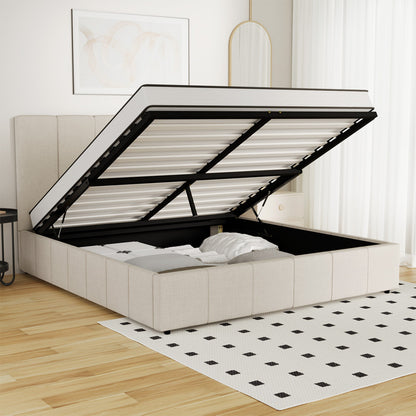 Oikiture Bed Frame Queen Size Gas Lift Storage Base VISH-Bed Frame-PEROZ Accessories