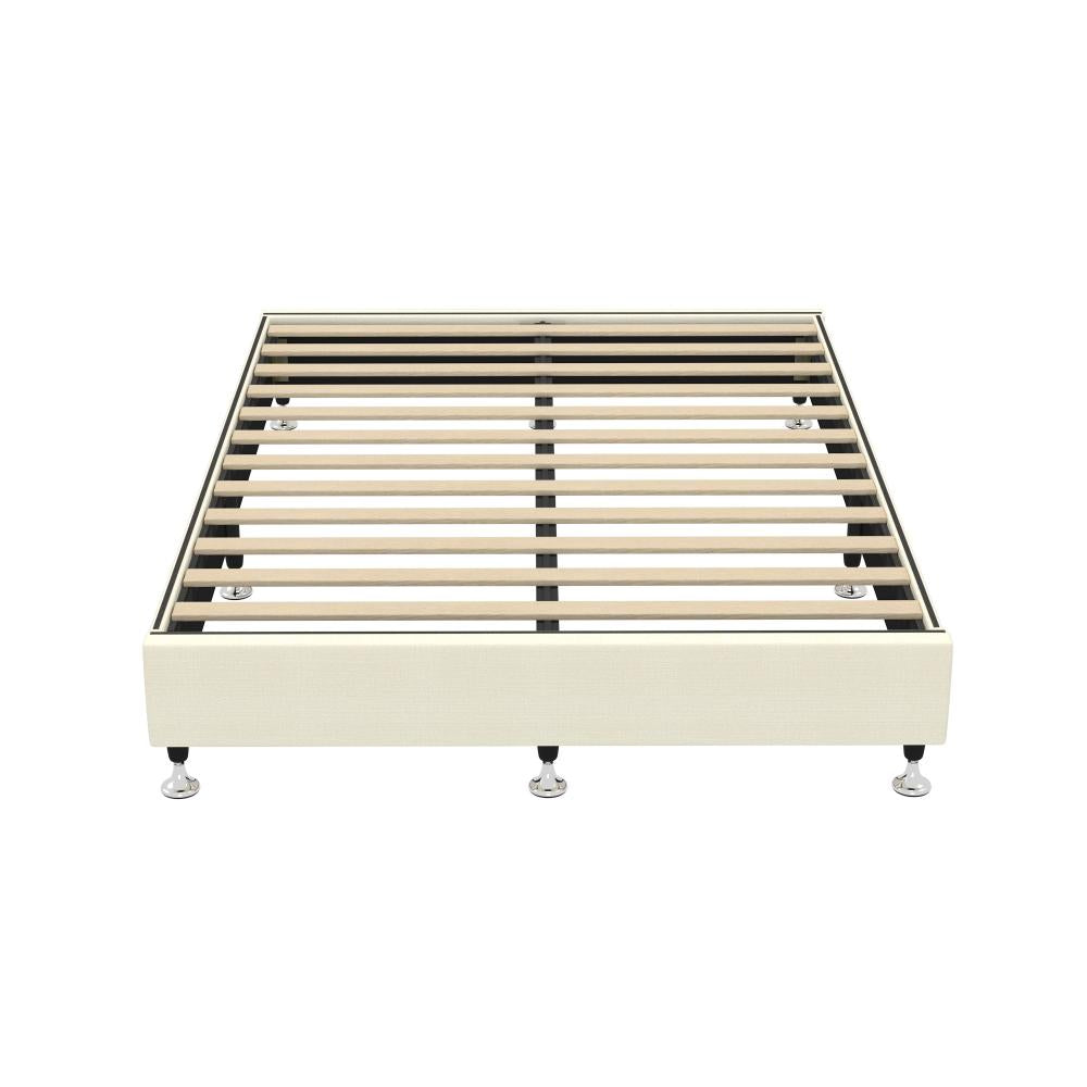 Oikiture Bed Frame Double Size Bed Base Platform Beige-Bed Frames-PEROZ Accessories