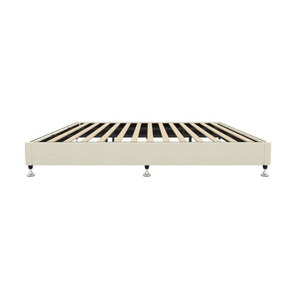 Oikiture Bed Frame King Size Bed Base Platform Beige-Bed Frames-PEROZ Accessories