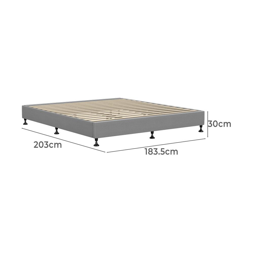 Oikiture Bed Frame King Size Bed Base Platform Grey-Bed Frames-PEROZ Accessories