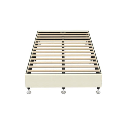 Oikiture Bed Frame King Single Bed Base Platform Beige-Bed Frames-PEROZ Accessories